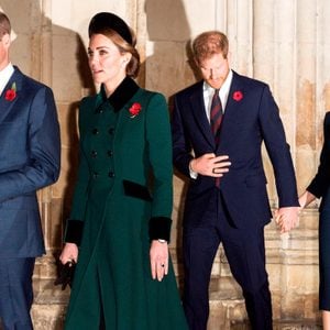 Princes William and Harry with their wives
