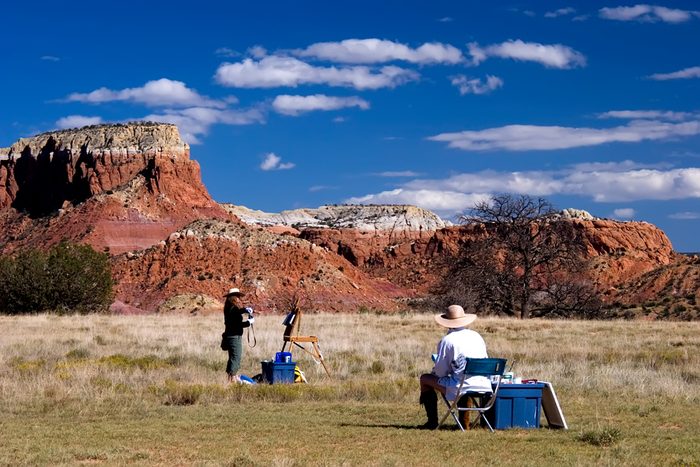 A painter at Ghost Ranch, NM where Georgia O'Keeffe painted.