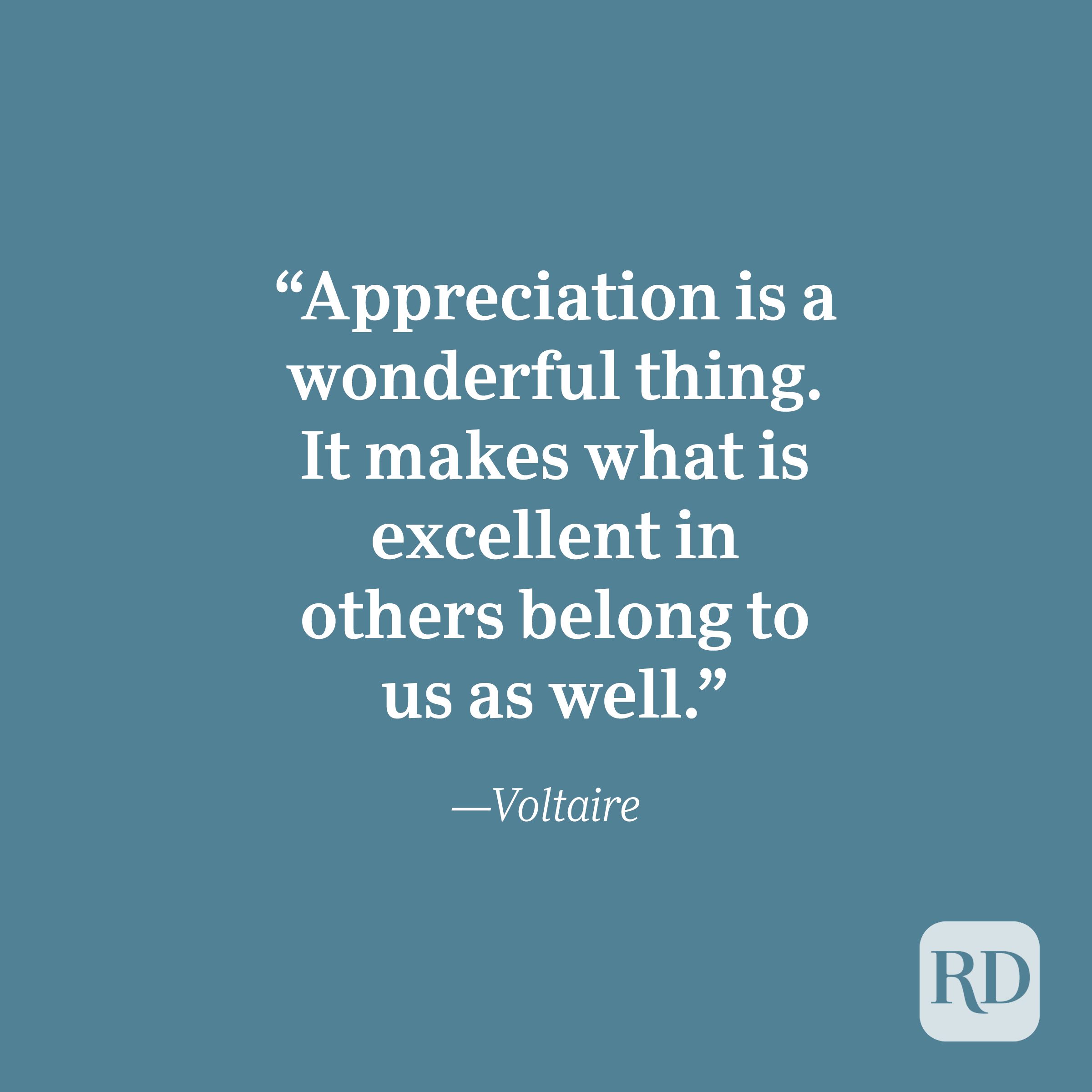 Voltaire quote about gratitude.