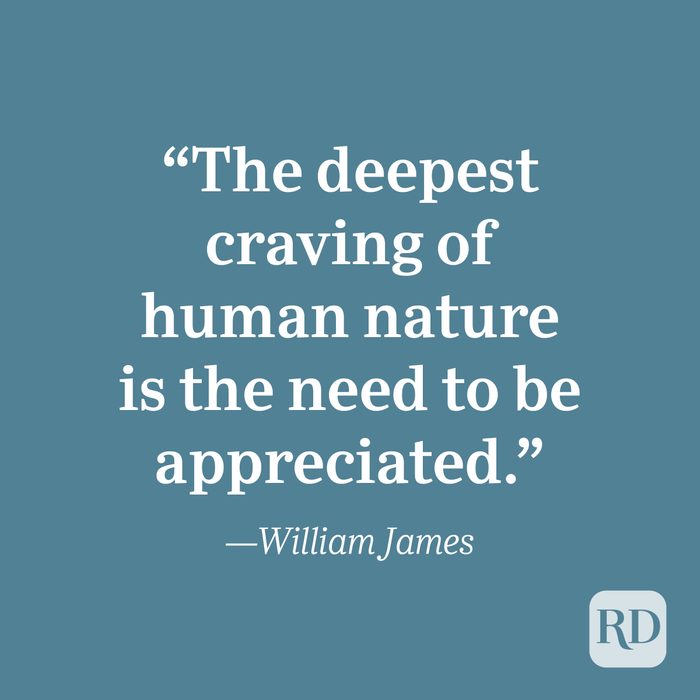 William James quote about gratitude.