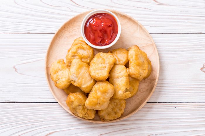 Chicken nuggets with sauce - unhealthy food