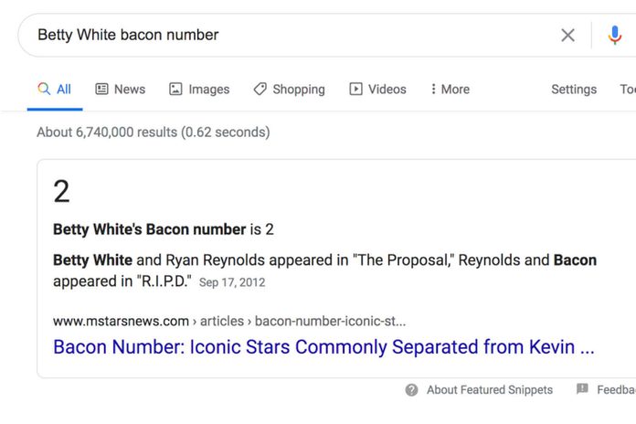 Google: Bacon Number