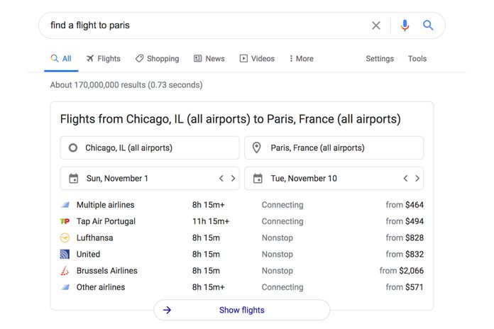Google: Flights To...