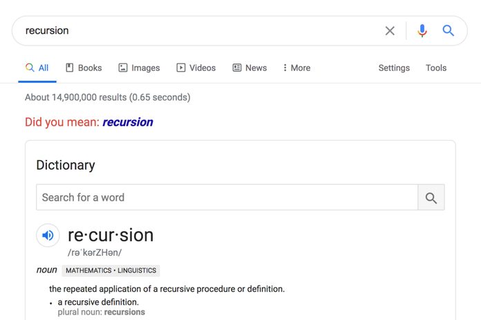 Google: Recursion
