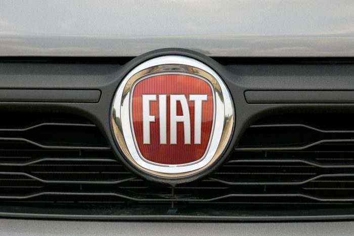ISTANBUL - DECEMBER 24, 2018: Italian automobile manufacturer Fiat close-up logo.