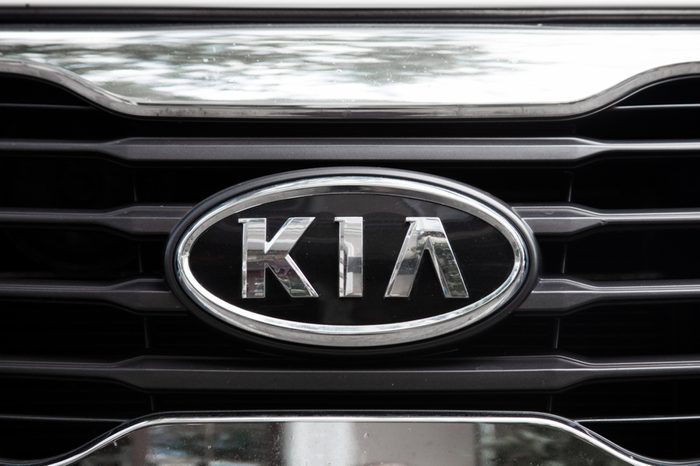 ODESSA, UKRAINE - AUGUST 13, 2017: Kia motors logo and badge on the car