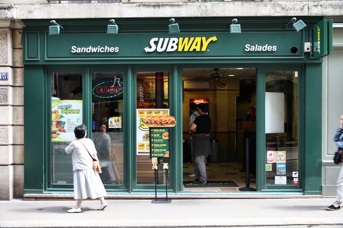 PARIS - JULY 24: Subway fast food on July 24, 2011 in Paris, France. At the end of 2010 Subway surpassed McDonald's as global fast food leader with 33,749 restaurants.