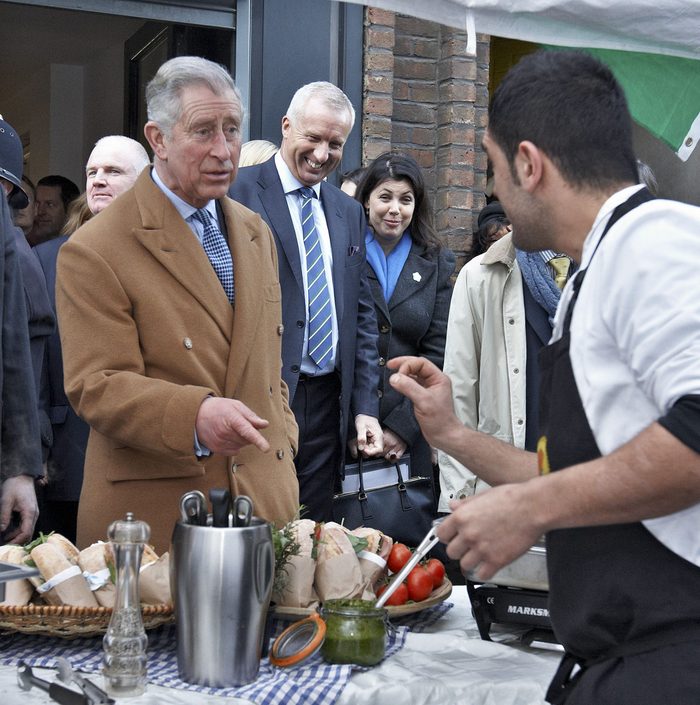 Prince Charles visiting Lower Marsh Market, Waterloo, London, Britain - 27 Jan 2012