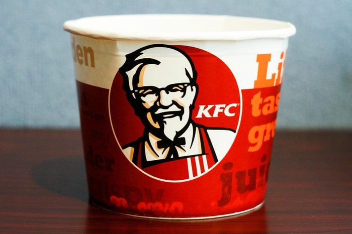 Vilnius/Lithuania May 14, 2014 A Bucket of KFC Chicken