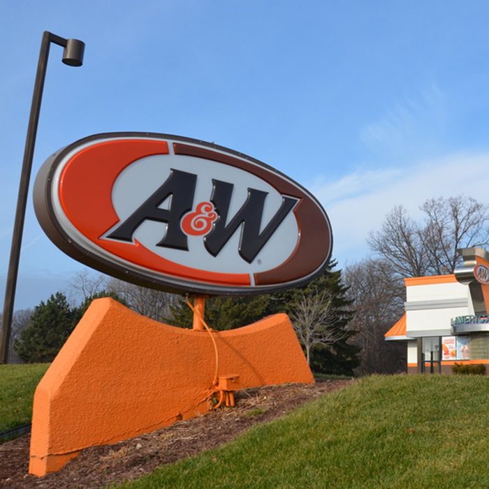 A&W, whose Fairlane Mall store logo is shown 