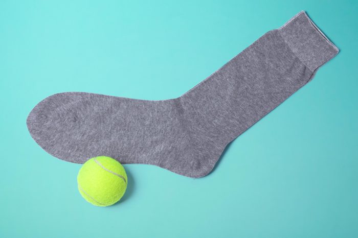 sock tennis ball