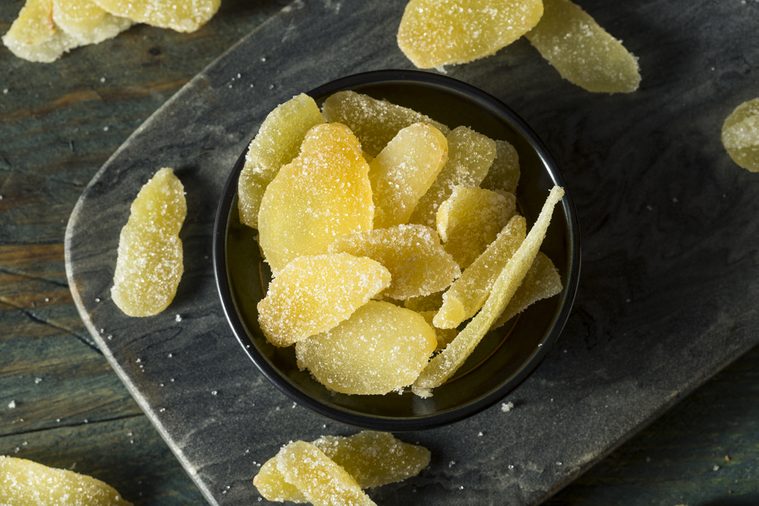 Sweet and Spicy Candied Ginger in a Bowl
