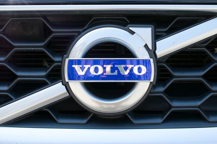 TURIN, ITALY - JUNE 10, 2017: Volvo logo on a car grill