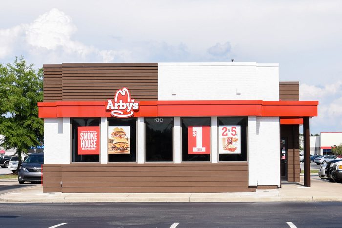 WILSON, NC - MAY 20, 2017: An Arby's restaurant in Wilson, NC. Arby's is the second-largest quick-service fast-food sandwich restaurant chain in America with more than 3,300 restaurant locations.