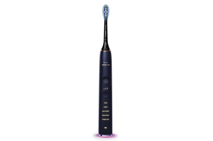 Philips Sonicare DiamondClean Smart Electric, Rechargeable toothbrush for Complete Oral Care, with Charging Travel Case, 5 modes, and 8 Brush Heads – 9700 Series, Lunar Blue, HX9957/51 