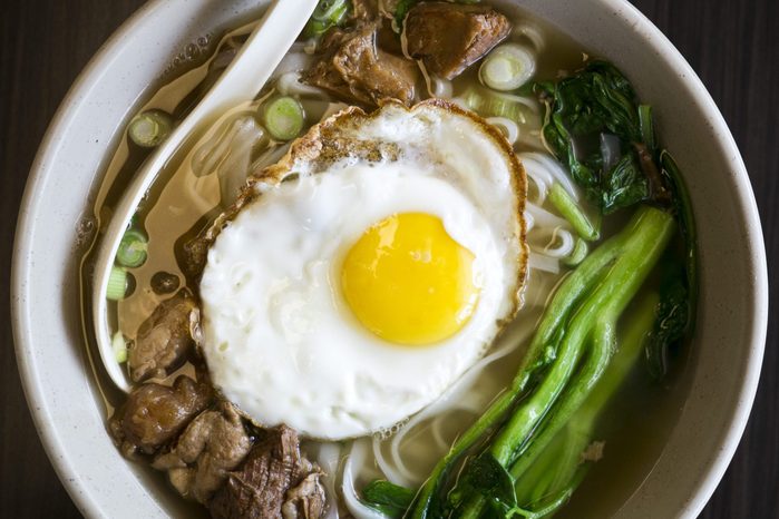 Beef Noodle Soup With Fried Egg