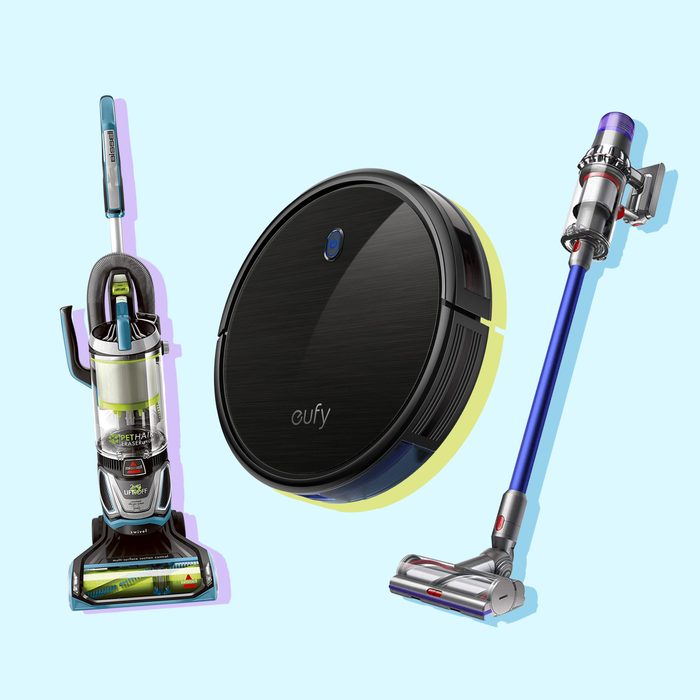 Three popular vacuums on color underlays