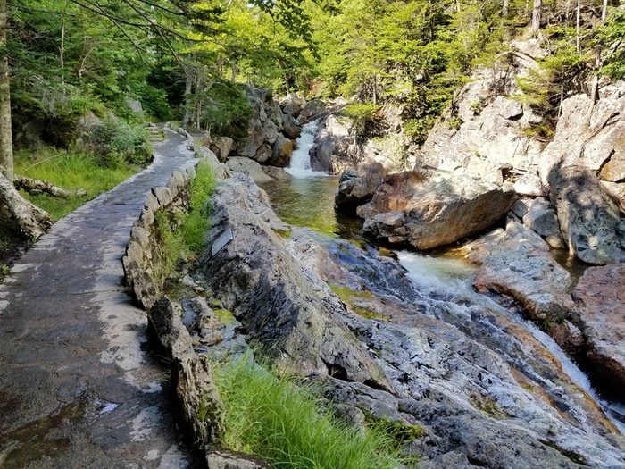 Path following Lost Creek in New Hampshire