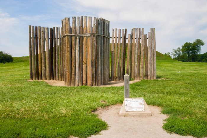 remains of the stockade wall at Cahokia Mounds Historic Site