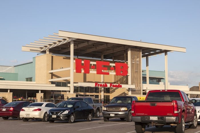 HOUSTON, USA - APR 14, 2016: HEB - Here Everything's Better - Grocery store in the city. HEB is an American supermarket chain based in San Antonio, Texas