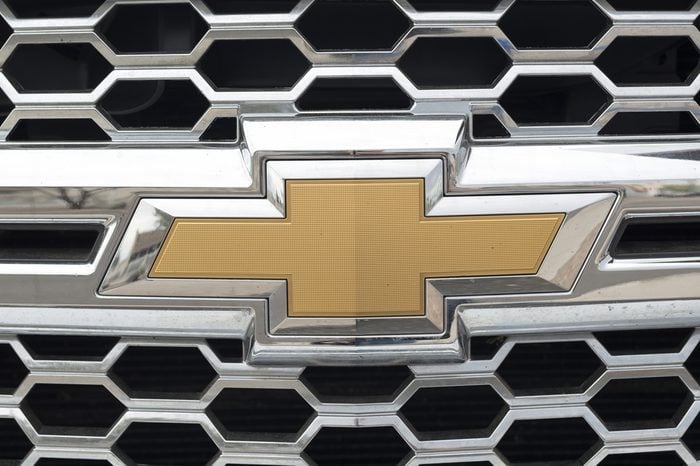 Phoenix, Arizona, USA - March 06, 2016: Close up of Chevrolet logo on pick-up.
