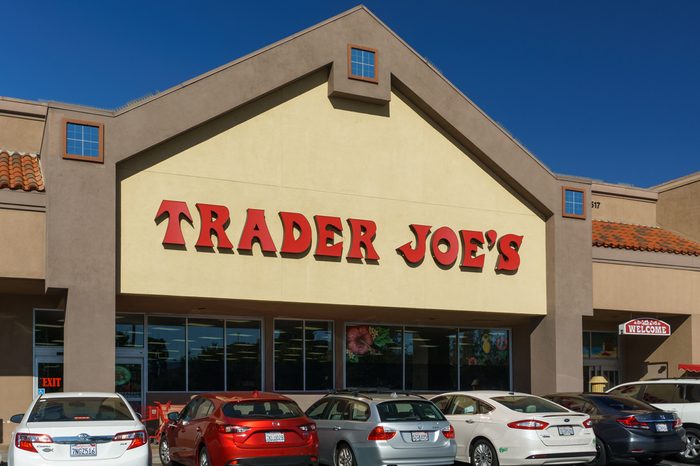 SANTA CLARITA,CA/USA - OCTOBER 31, 2015: Trader Joe's exterior and sign. Trader Joe's is an American privately held chain of specialty grocery stores headquartered in Monrovia, California.
