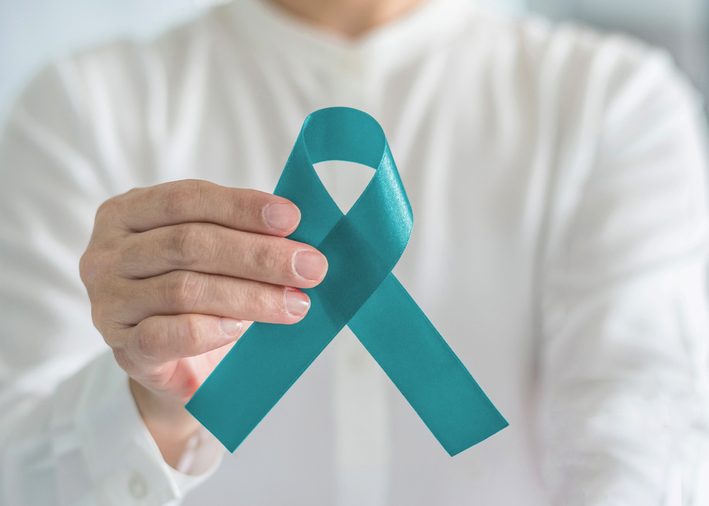Teal awareness ribbon bow color for Ovarian Cancer, Polycystic Ovary Syndrome (PCOS) and Post Traumatic Stress Disorder (PTSD) Illness support