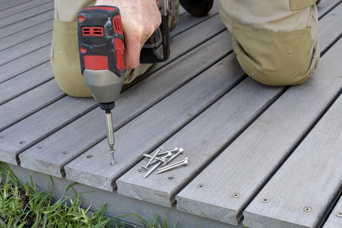 fixing composite decking with a screw gun