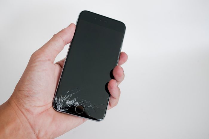 crack drop smartphone broke Screen on hand