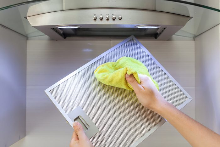 cleaning oven hood