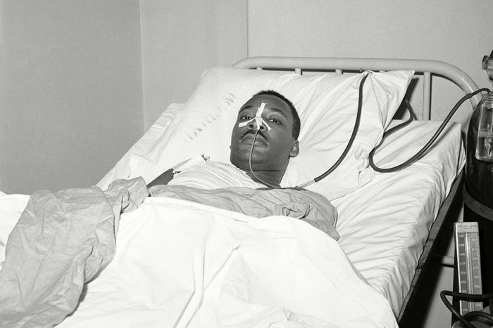 Dr. Martin Luther King Jr. after being hospitalized, New York, USA