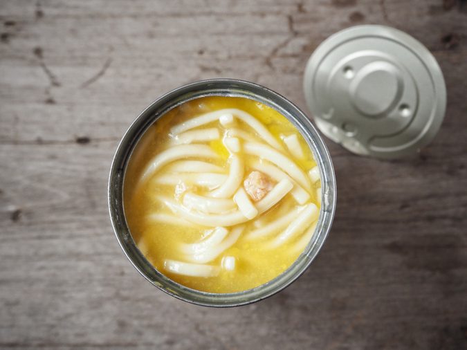 Chicken noodle soup in can
