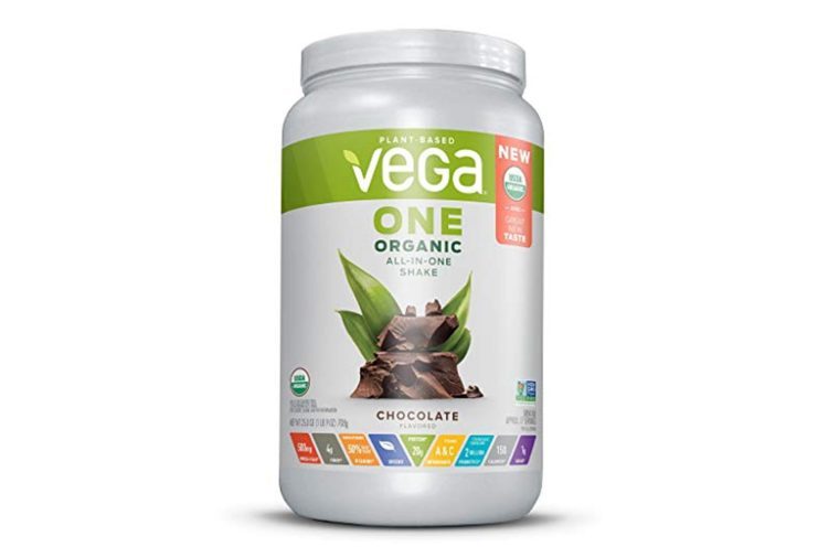Vega One Organic All-in-One Shake Chocolate (17 servings, 1.6 lb) - Plant Based Vegan Protein Powder, Non Dairy, Gluten Free, Non GMO 