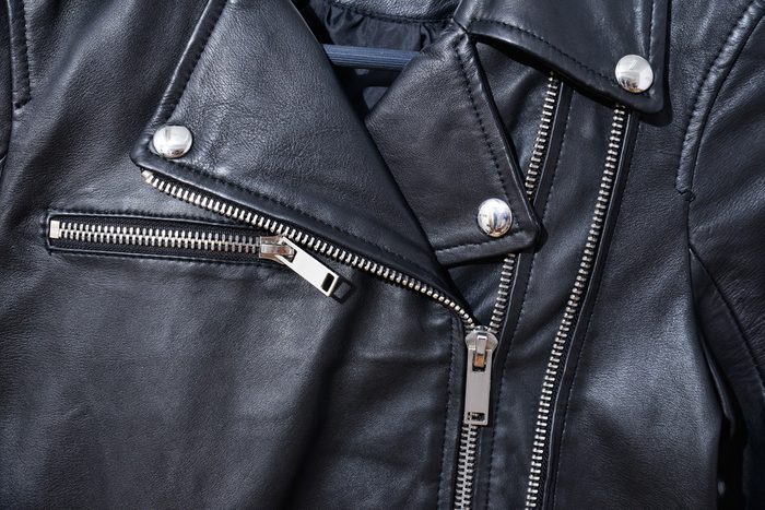 black leather punk jacket texture