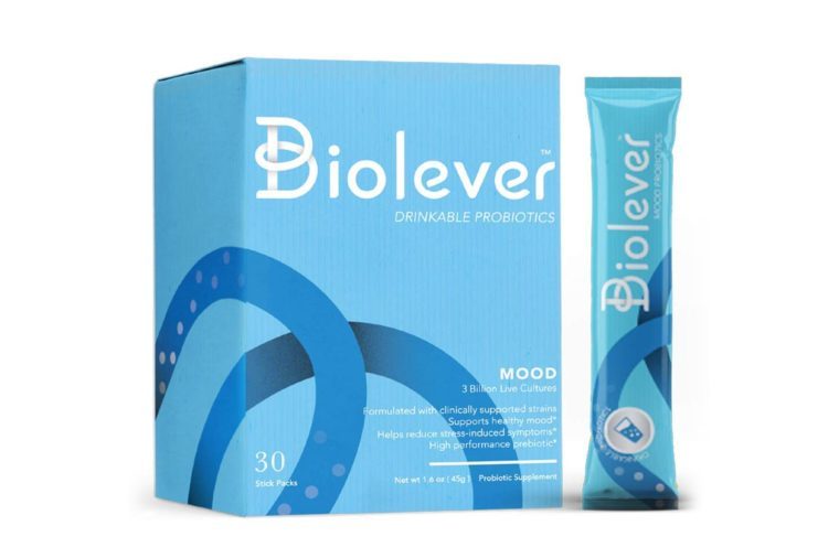 Mood Probiotics and Prebiotics Drinkable Powder by Biolever | Clinically Proven to Help Reduce Stress-Related Symptoms | Daily Digestive and Immune Health Supplement | Flavorless, 30 Packet 