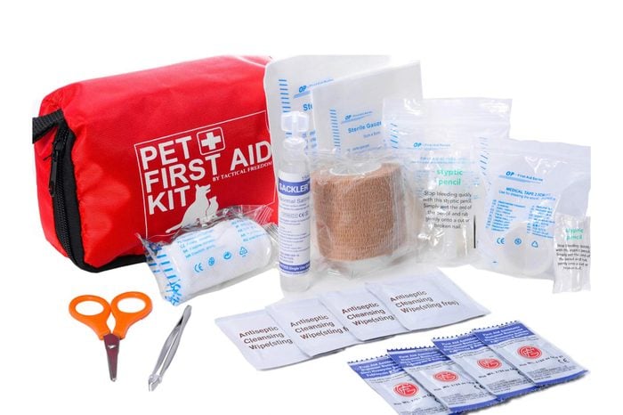 Pet First Aid Kit Dog – Vet Approved and is Perfect for Bleeding Nails, Clean, Dress Wounds. Self Adhering Bandage Will Not Stick to Hair. Hiking Dog First Aid Kit for Backpacking, Camping, Travel 