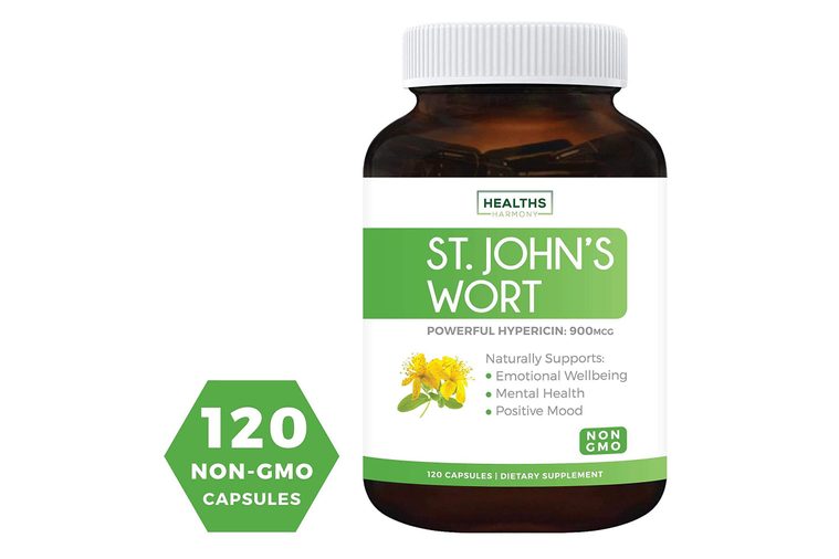 Best St. John's Wort 500mg 120 Capsules (Non-GMO) Powerful 900mcg Hypericin Saint Johns Wort Extract for Mood, Tincture & Mental Health - No Oil or Pills - Supplement