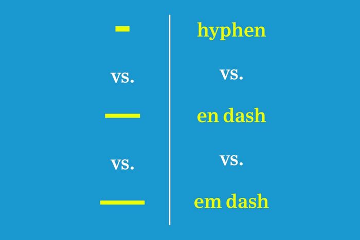 various types of dashes compared