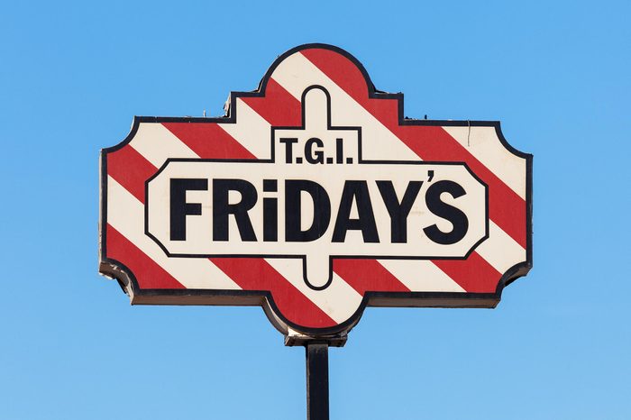 KUWAIT - DEC 8: T.G.I's Friday sign in Kuwait City. TGI Fridays is an american themed restaurant chain which is popular in arabic countries. December 8, 2014 in Kuwait, Middle East