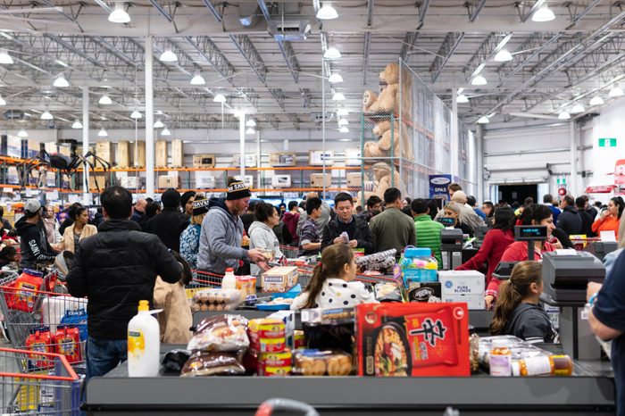 Melbourne, Australia - Aug 29, 2018: Costco Epping Store opening day. People lining up to checkout.