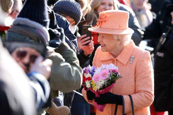 Queen Elizabeth II attends St Peter and St Paul church, West Newton, Sandringham, Norfolk, UK - 03 Feb 2019