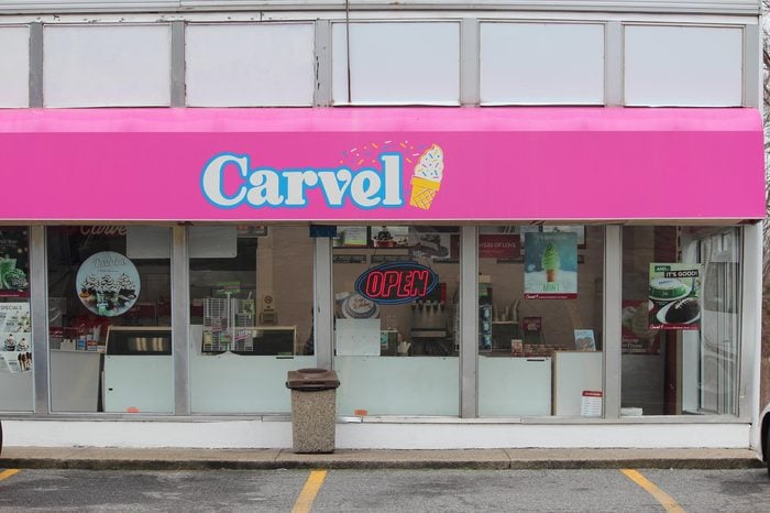 Suffolk County New York USA March 30 2018 Carvel Ice Cream Parlor Store