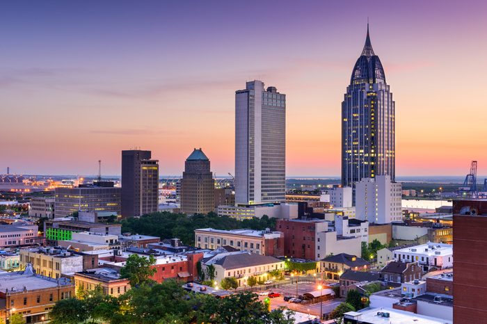 Mobile, Alabama, USA downtown skyline.