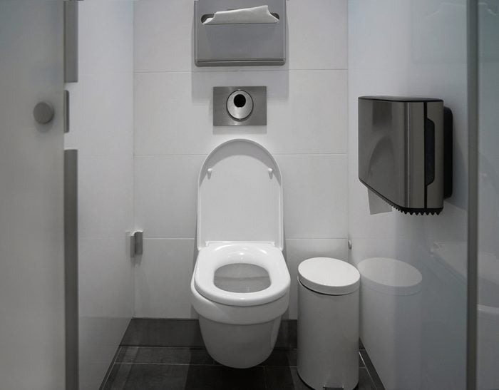 Toilet stall in public restroom
