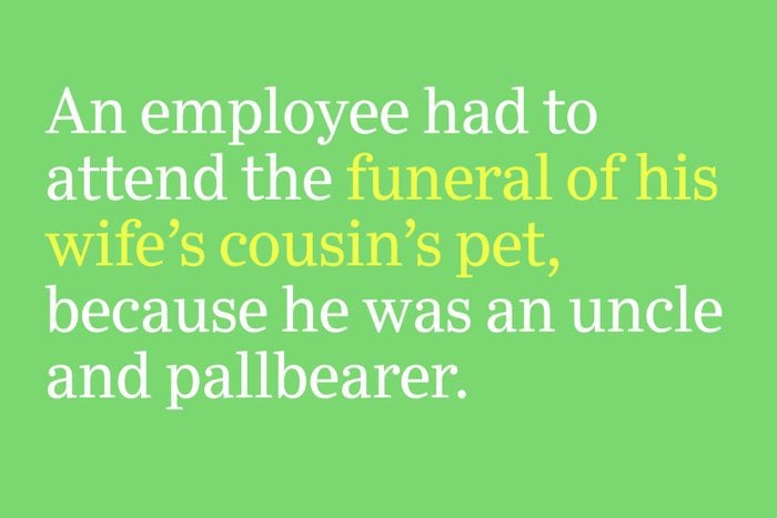funeral of his wife's cousin's pet