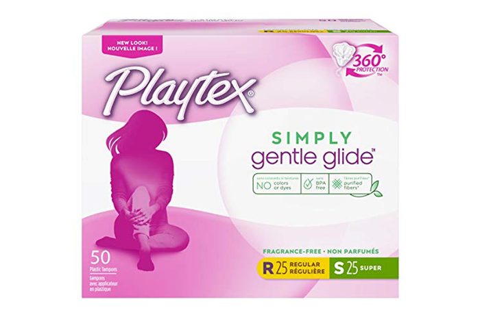 Playtex Simply Gentle Glide Multipack Unscented Tampons with Regular and Super Absorbencies, 50 Count (Packaging May Vary)
