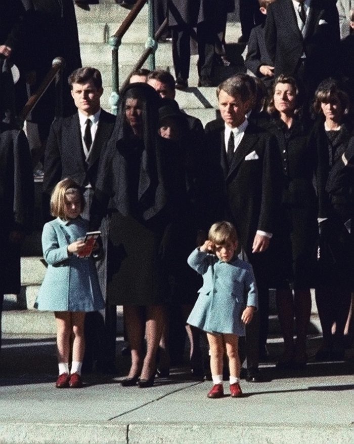 Three-year-old John F. Kennedy Jr. saluting his father's casket