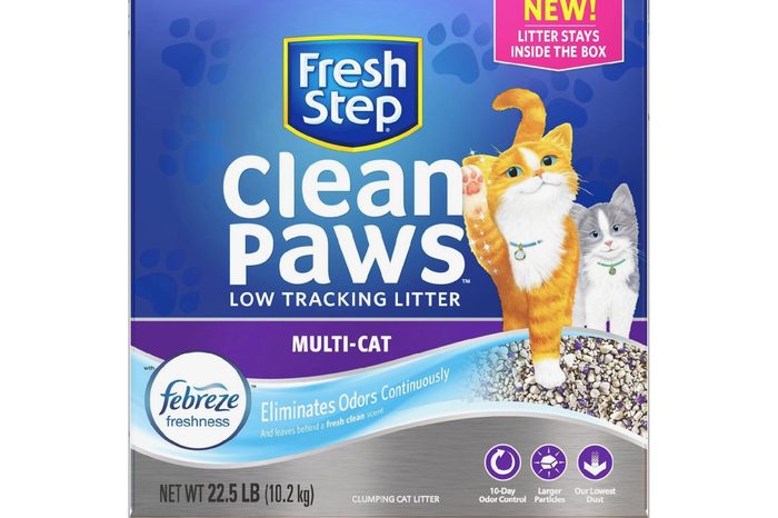Fresh Step Clean Paws Multi-Cat Low Tracking Cat Litter, Low Dust, Scented, with The Power of Febreze