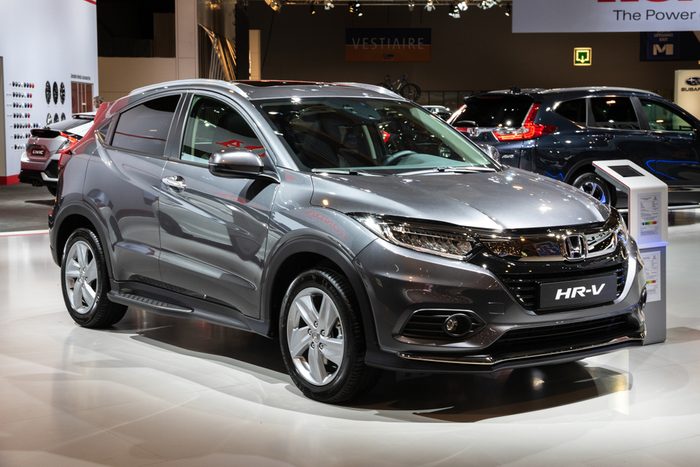 BRUSSELS - JAN 18, 2019: Honda HR-V car showcased at the 97th Brussels Motor Show 2019 Autosalon.