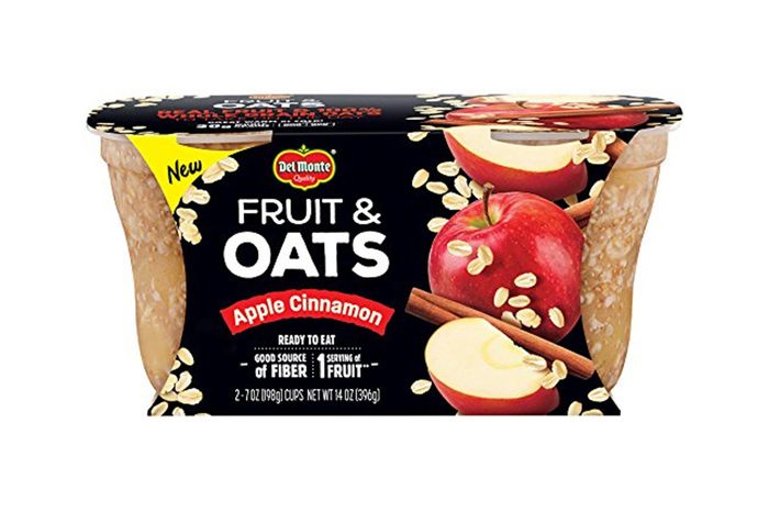 Del Monte Fruit & Oats Snack Cups, Apple Cinnamon, 7-ounce cups, 2-Pack 